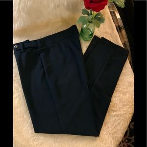 NYCC New York  clothing - Navy blu pull on slacks with faux belt detail. Sz 10❤️